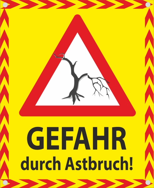 Hinweisbanner Forst Astbruch gelb